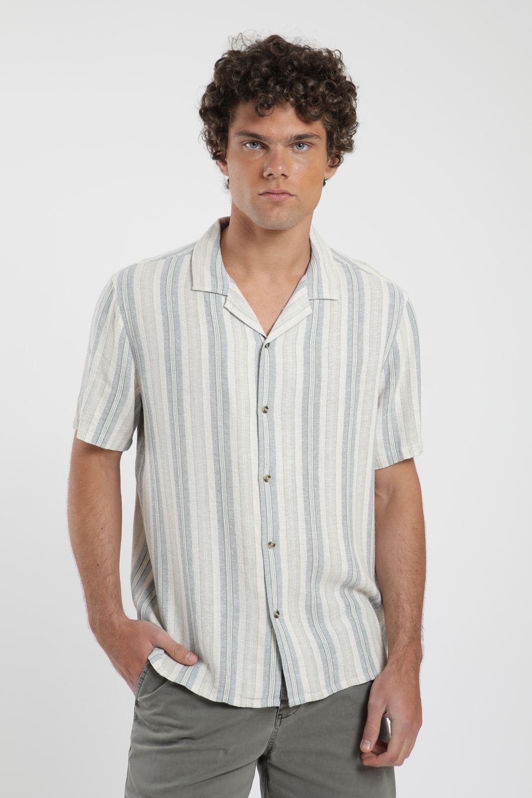 Camisa manga corta Jervis verde Lino Froens-3