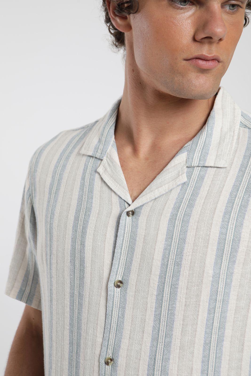 Camisa manga corta Jervis verde Lino Froens-4