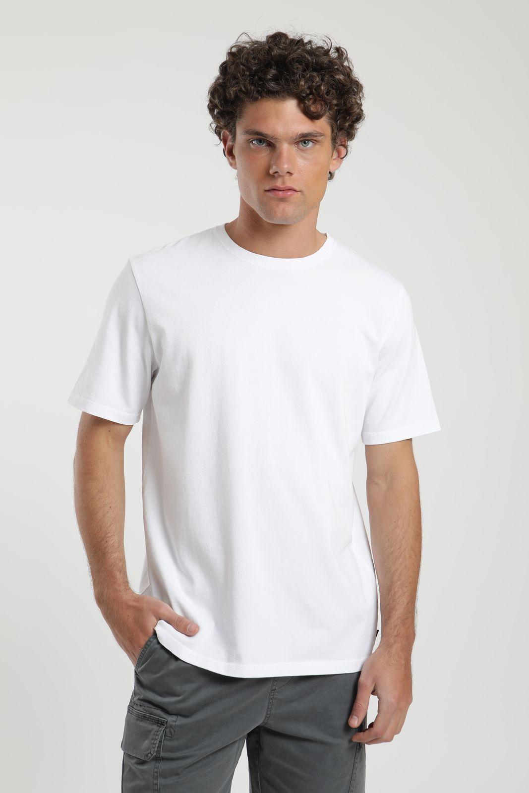 Polera hombre manga corta Heavyweight Plain blanco Algodón orgánico Froens-4
