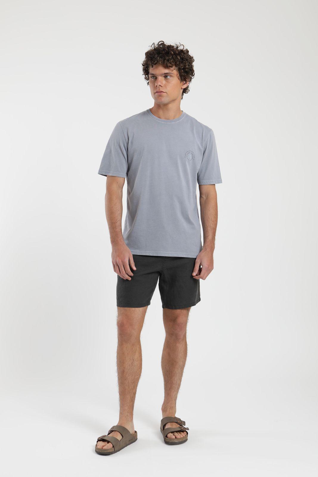 Polera hombre manga corta Text lila Algodón orgánico Froens-2