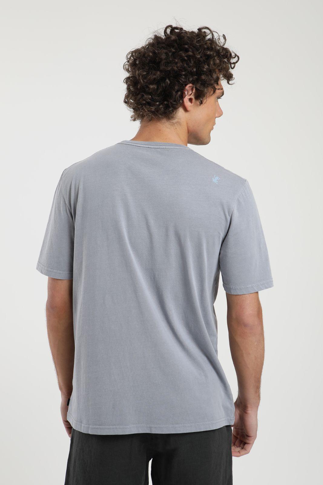 Polera hombre manga corta Text lila Algodón orgánico Froens-3