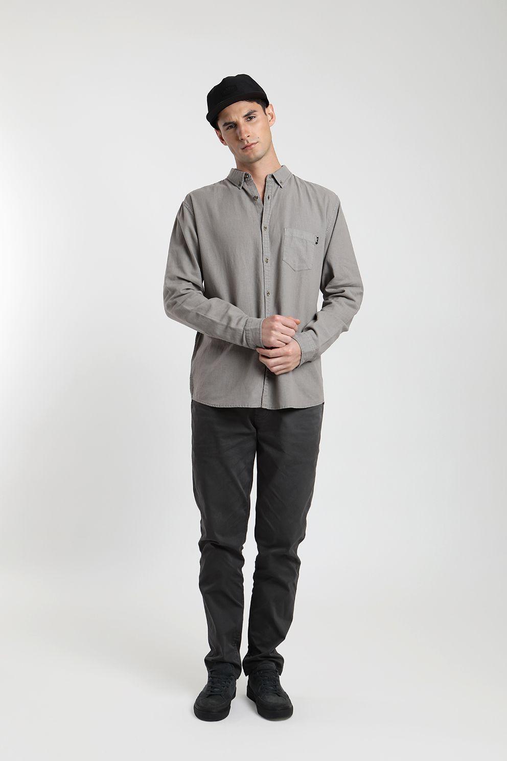 Camisa manga larga Basic gris -3