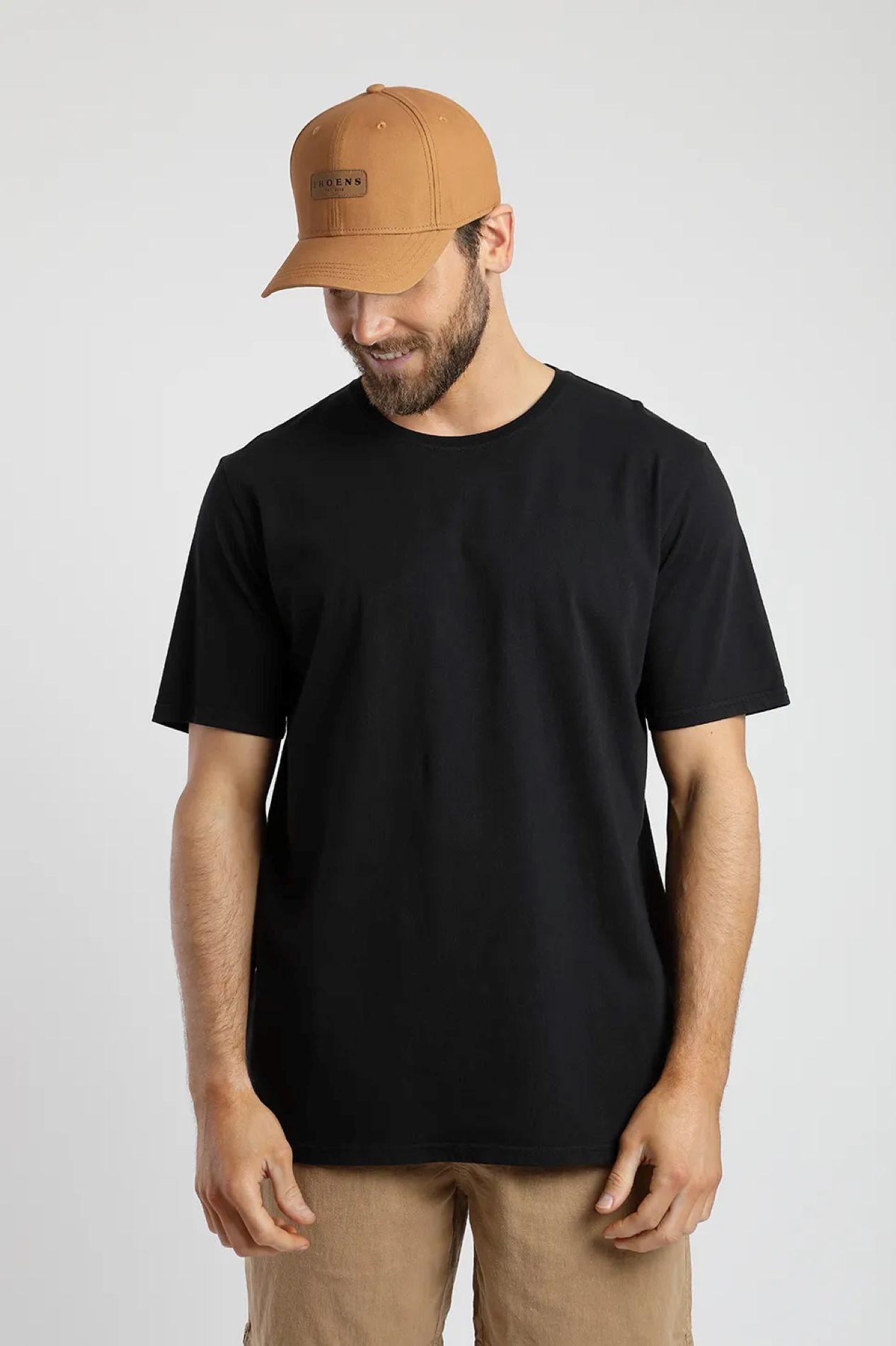 Polera manga corta hombre Plain negro  -0