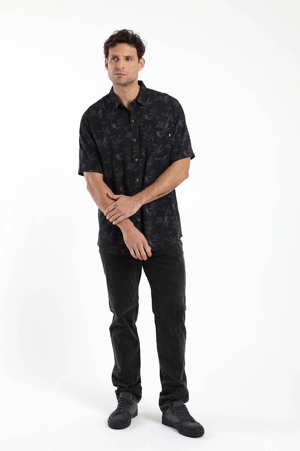 Camisa hombre manga corta viscosa  martin pescador 100% algodon organico Froens-0