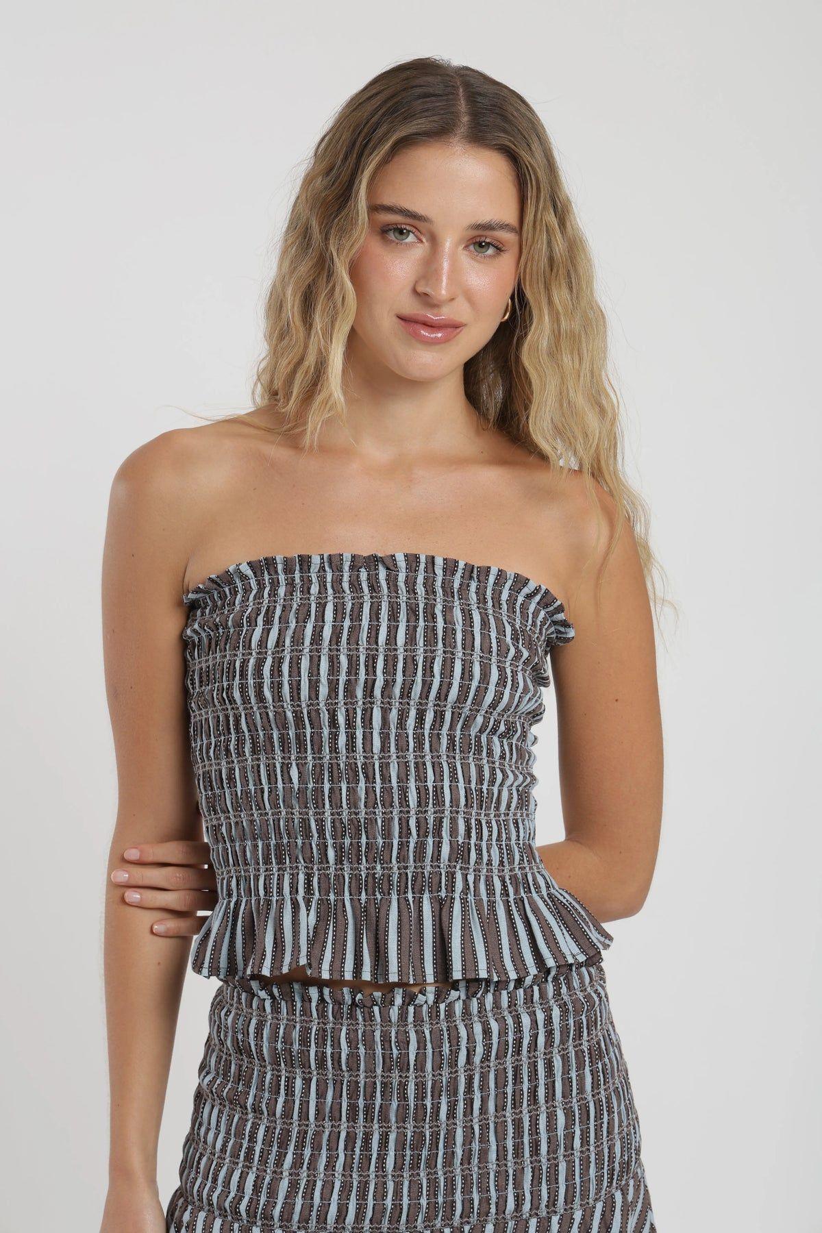 Blusa sin mangas panal stripes-0