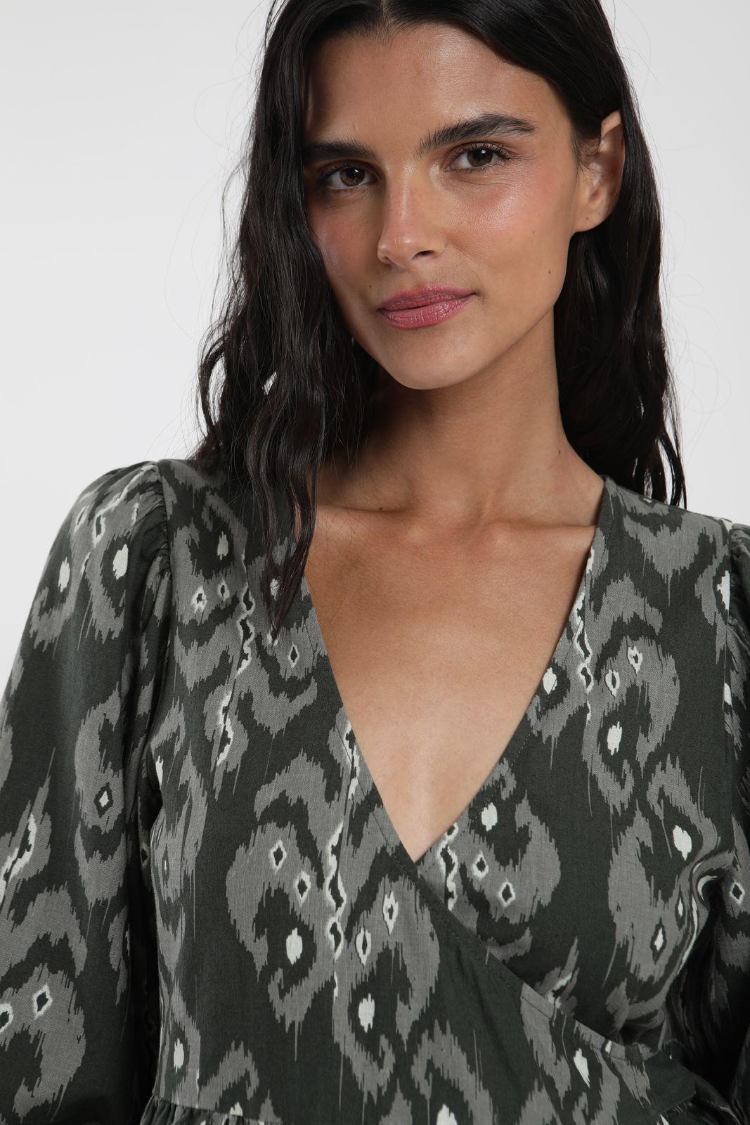 Vestido corto Wrap print Lino Froens-3