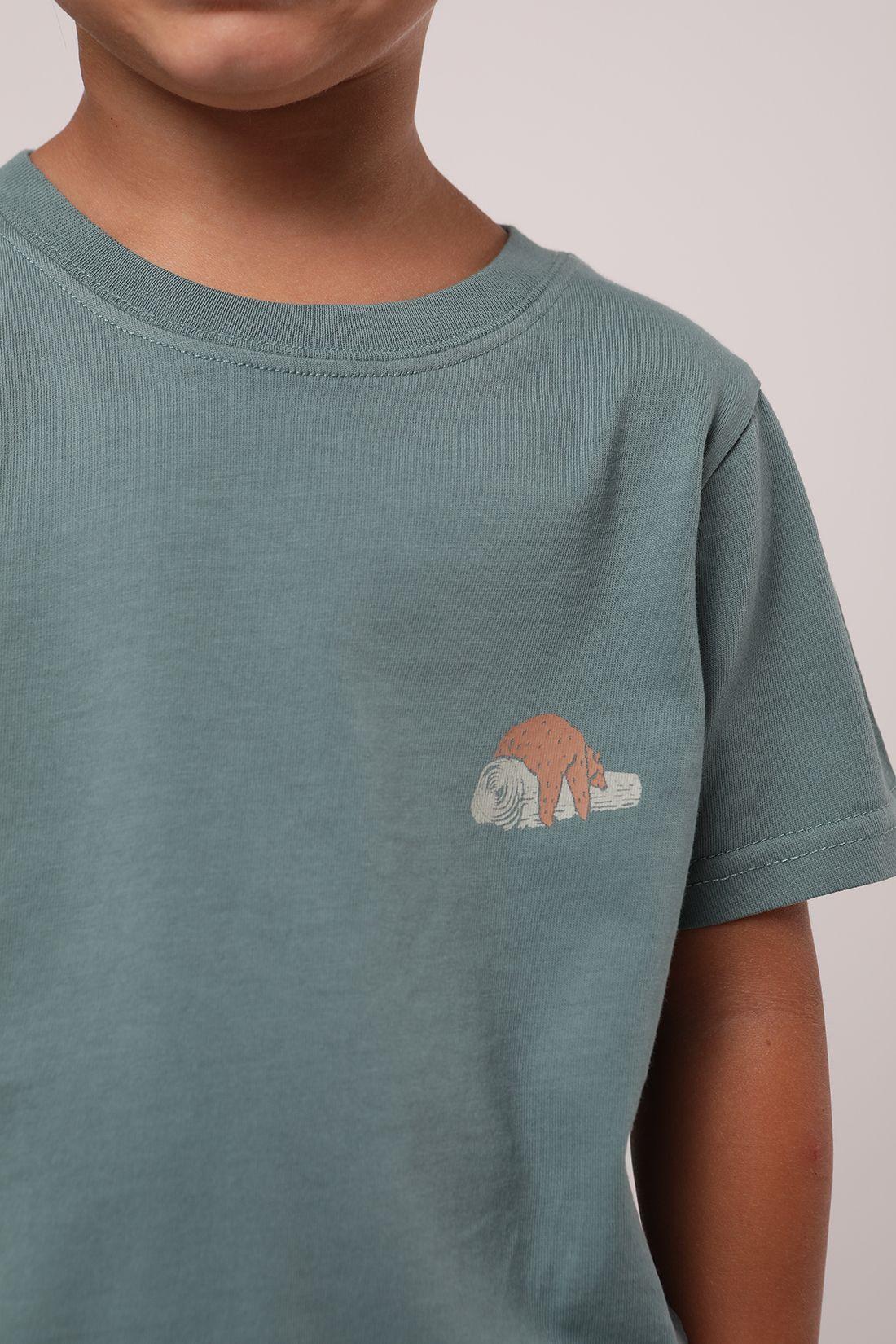 Polera manga corta kids no worries verde  -1