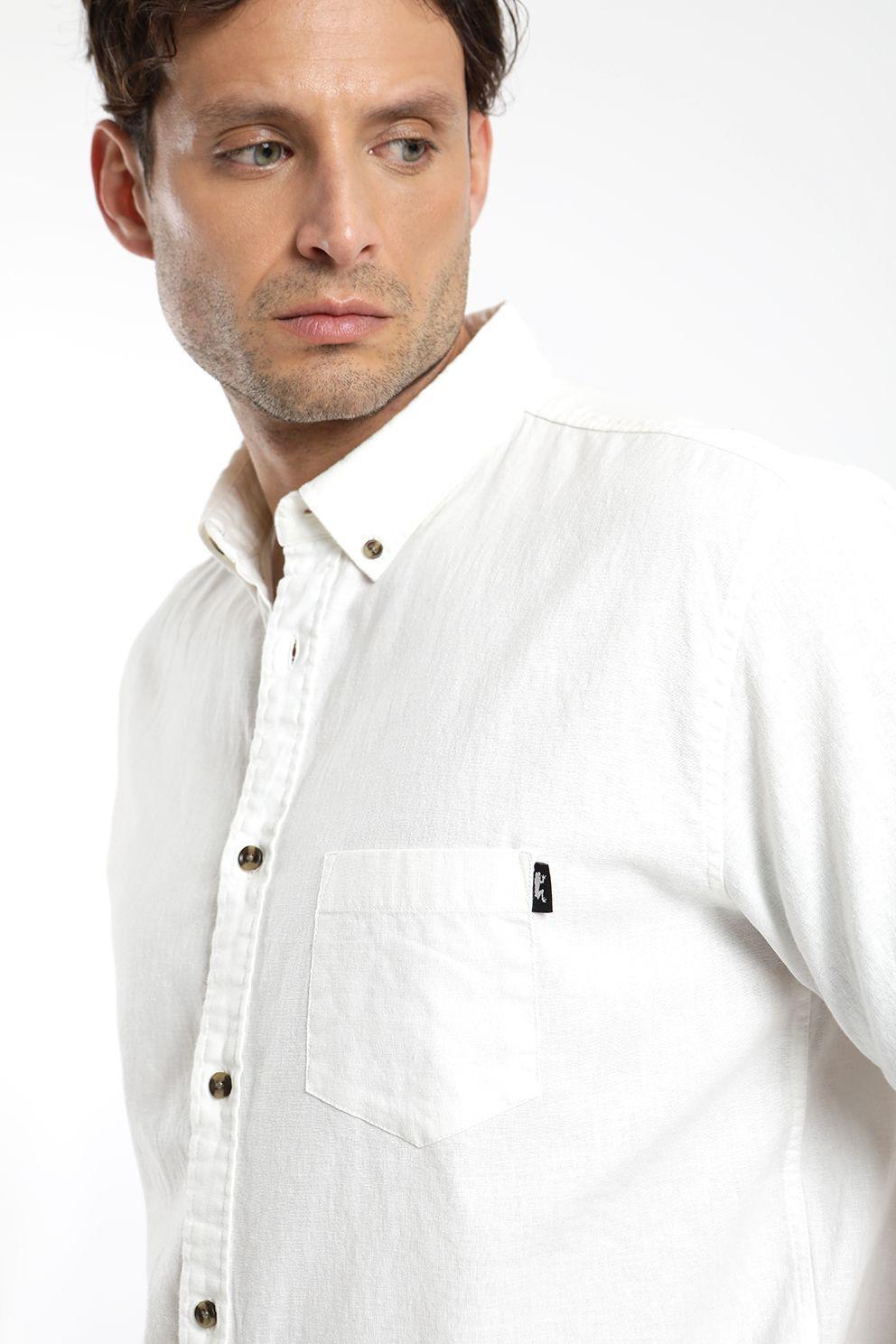 Camisa hombre manga corta classic 100% organic canvas algodón Froens-2