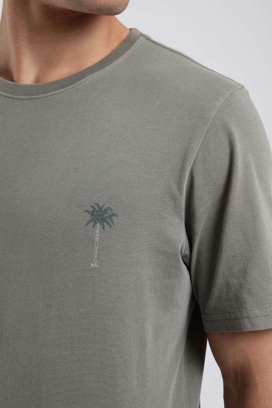 Polera hombre manga corta Palmeras verde Algodón orgánico Froens-2