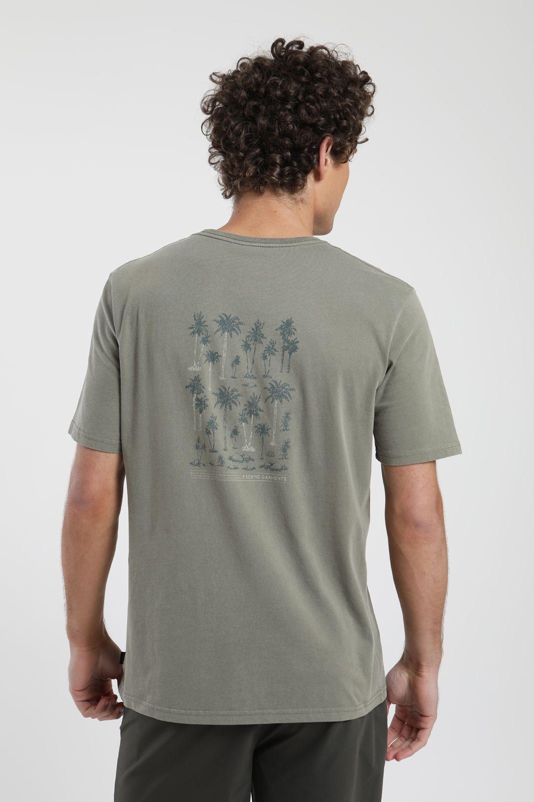 Polera hombre manga corta Palmeras verde Algodón orgánico Froens-4