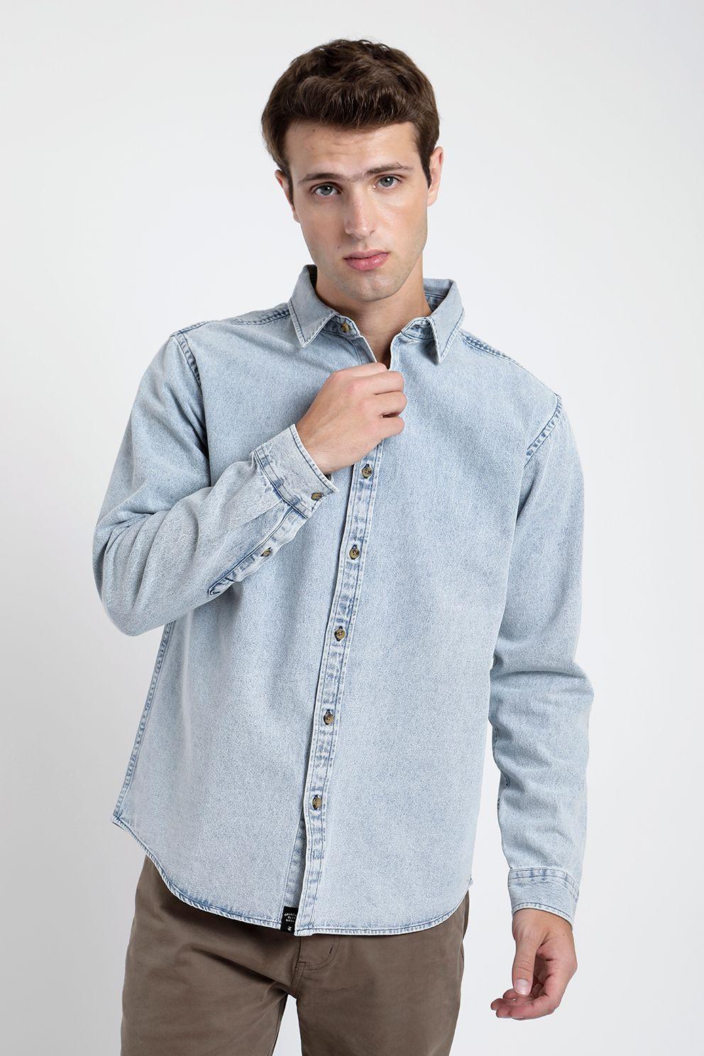 Camisa manga larga Denim -0