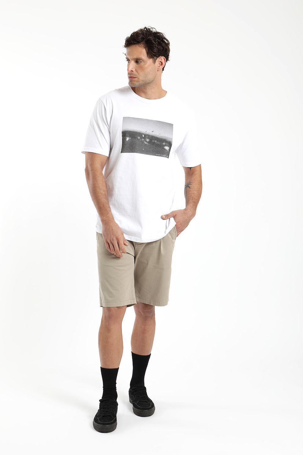 Polera hombre manga corta foto oceano 100% algodón orgánico Froens-3