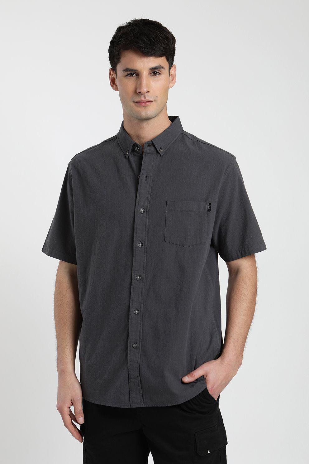 Camisa manga corta Basic grafito -0