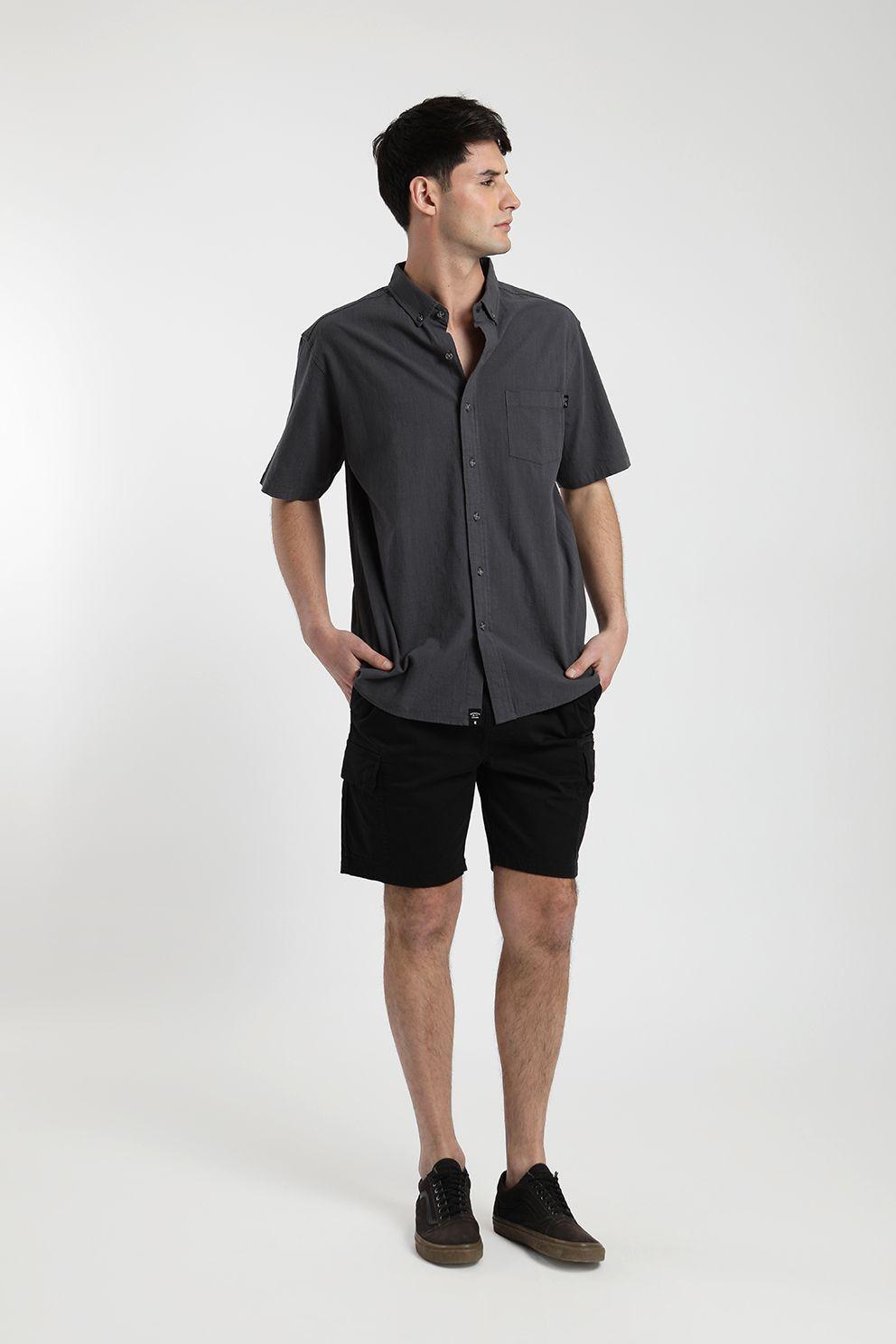 Camisa manga corta Basic grafito -3