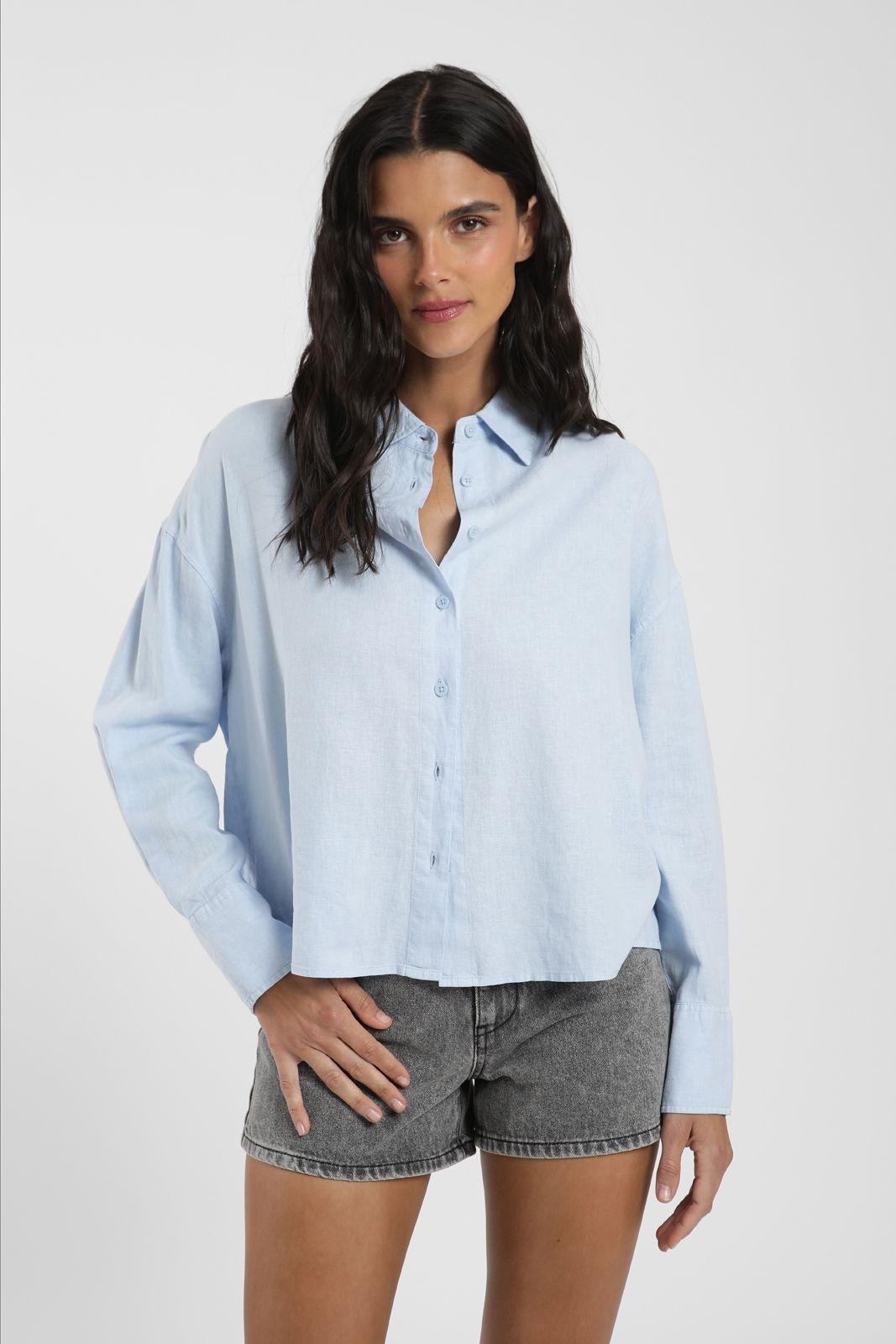 Blusa Lazos celeste Lino Froens-0