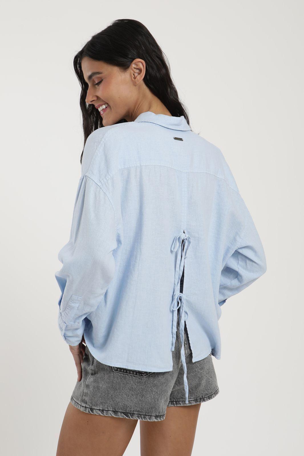 Blusa Lazos celeste Lino Froens-2