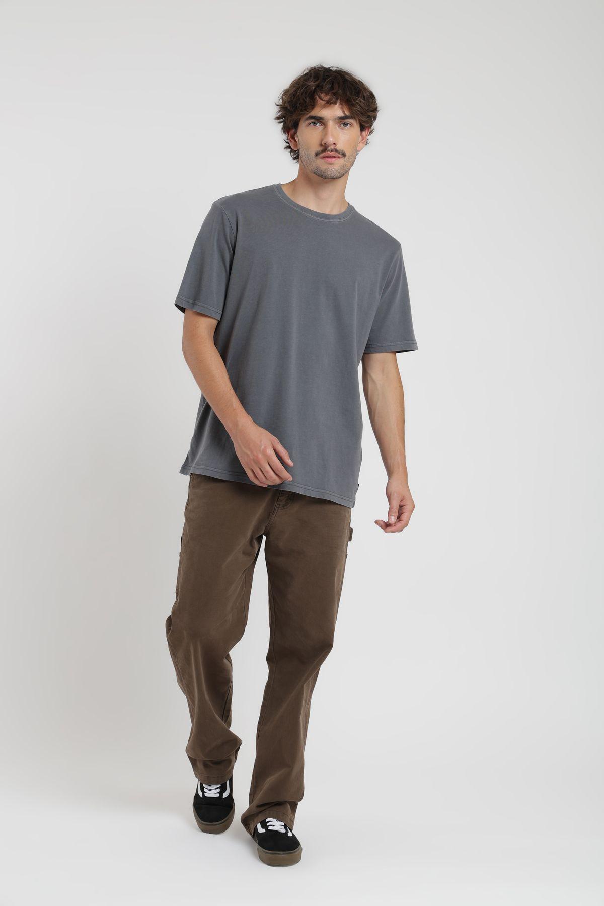 Polera hombre manga corta Plain Heavyweight azul Froens-3