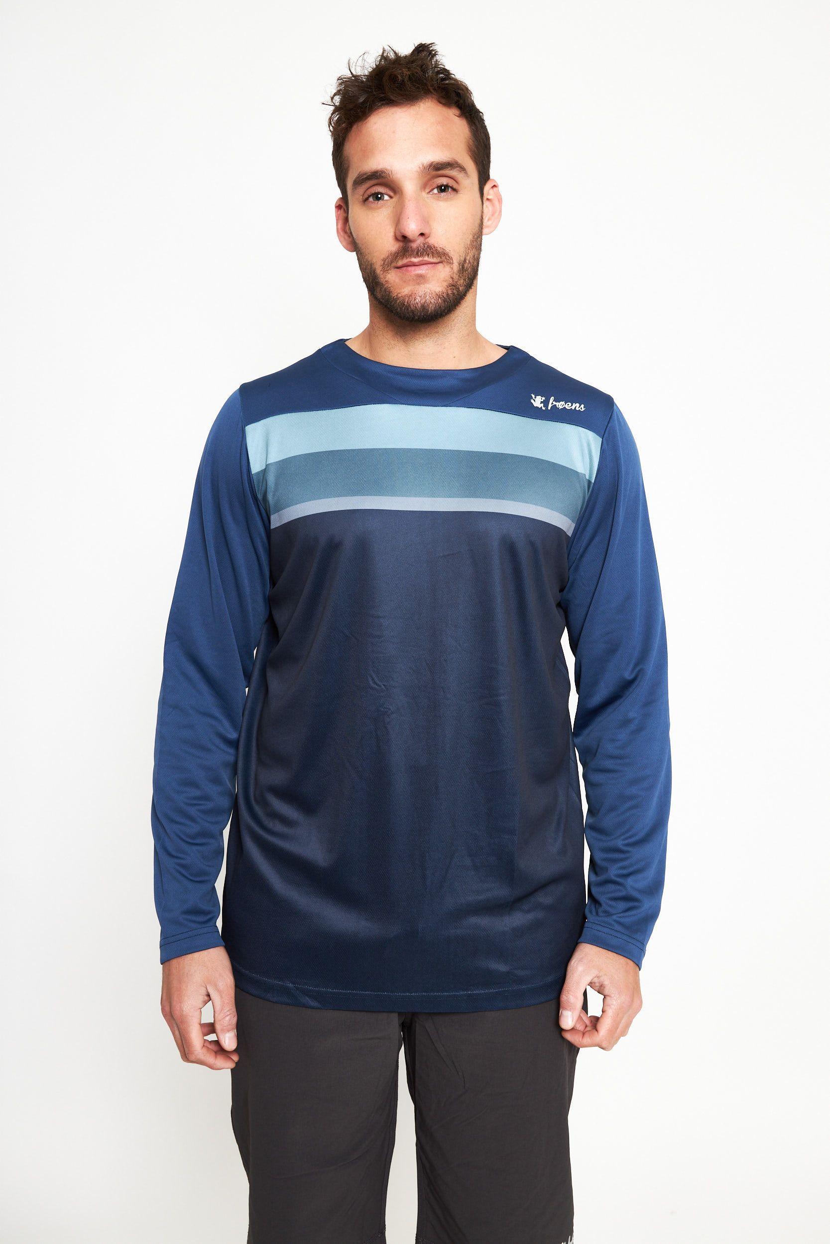 Polera manga larga hombre MTB azul -0
