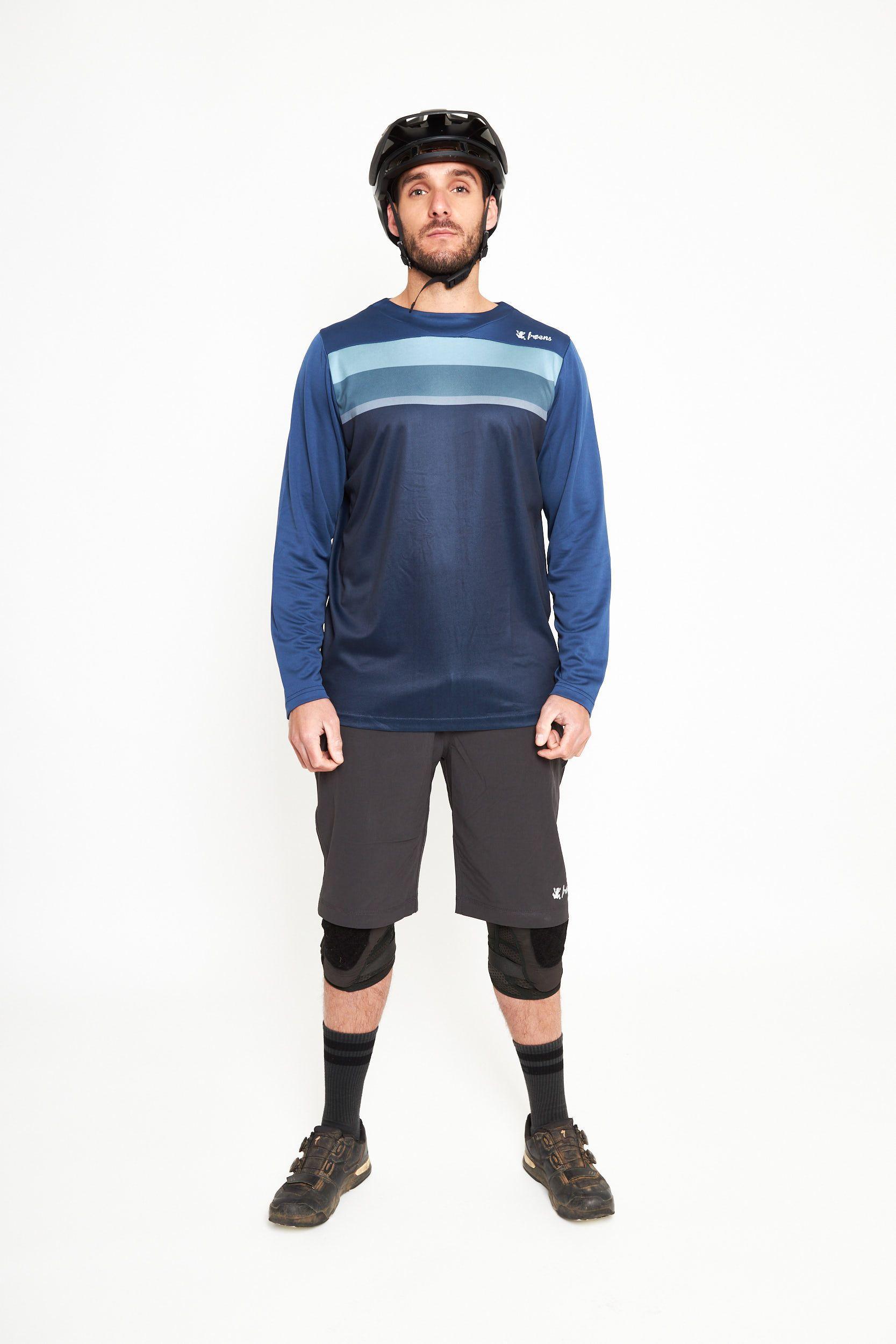Polera manga larga hombre MTB azul -3