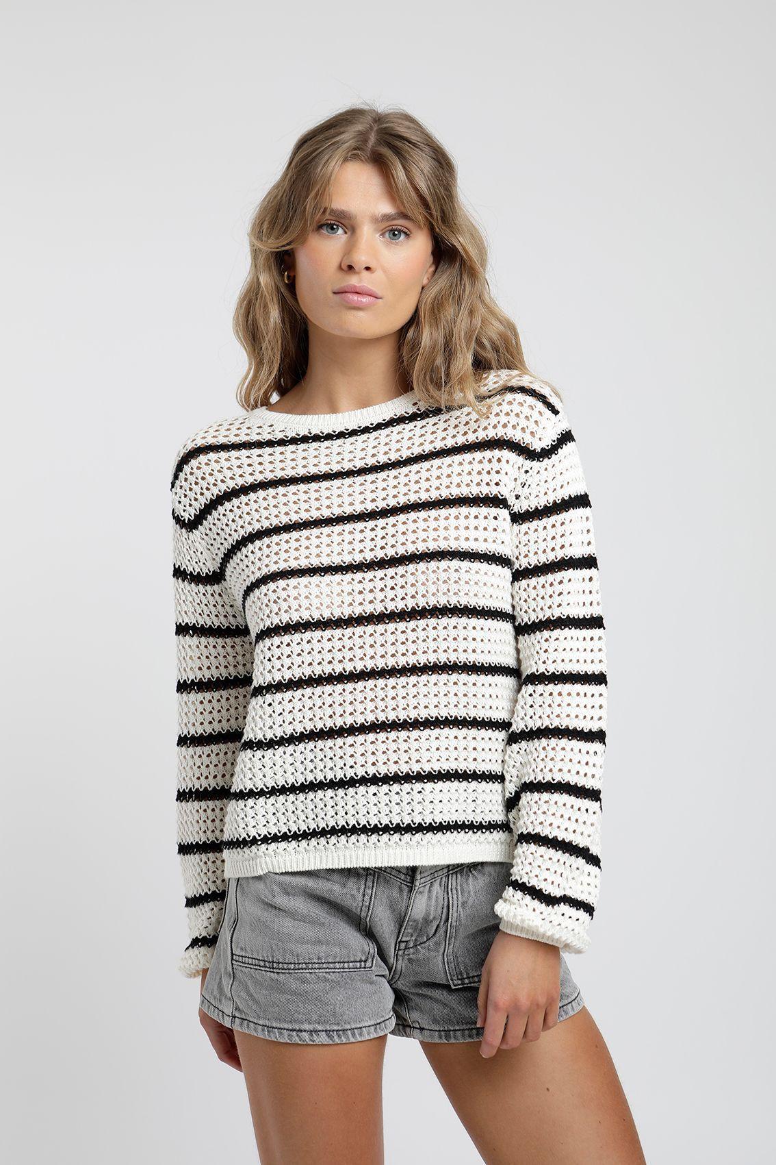 Chaleco Mujer Tacas Stripes Blanco -0