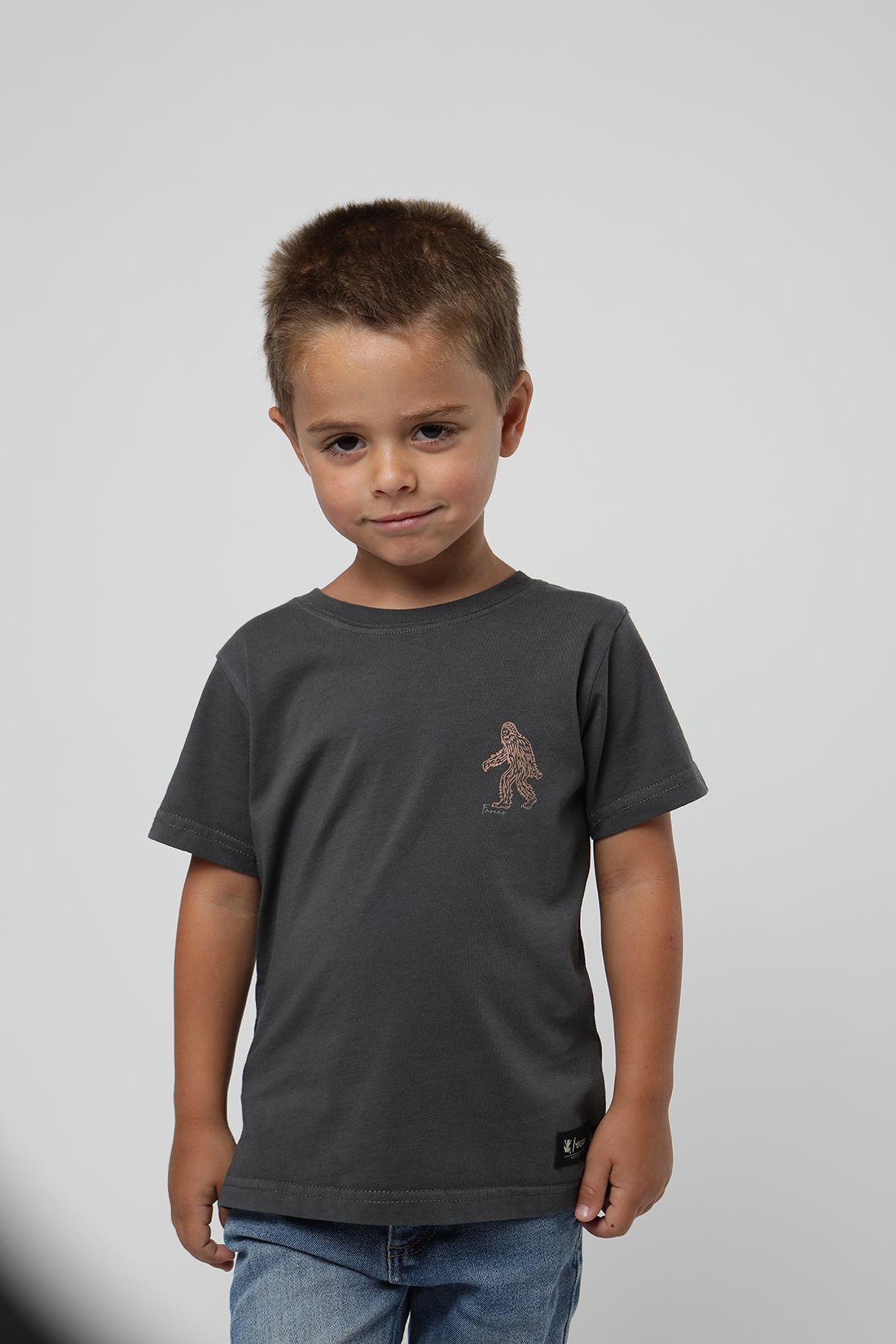 Polera manga corta kids yeti grafito  -0