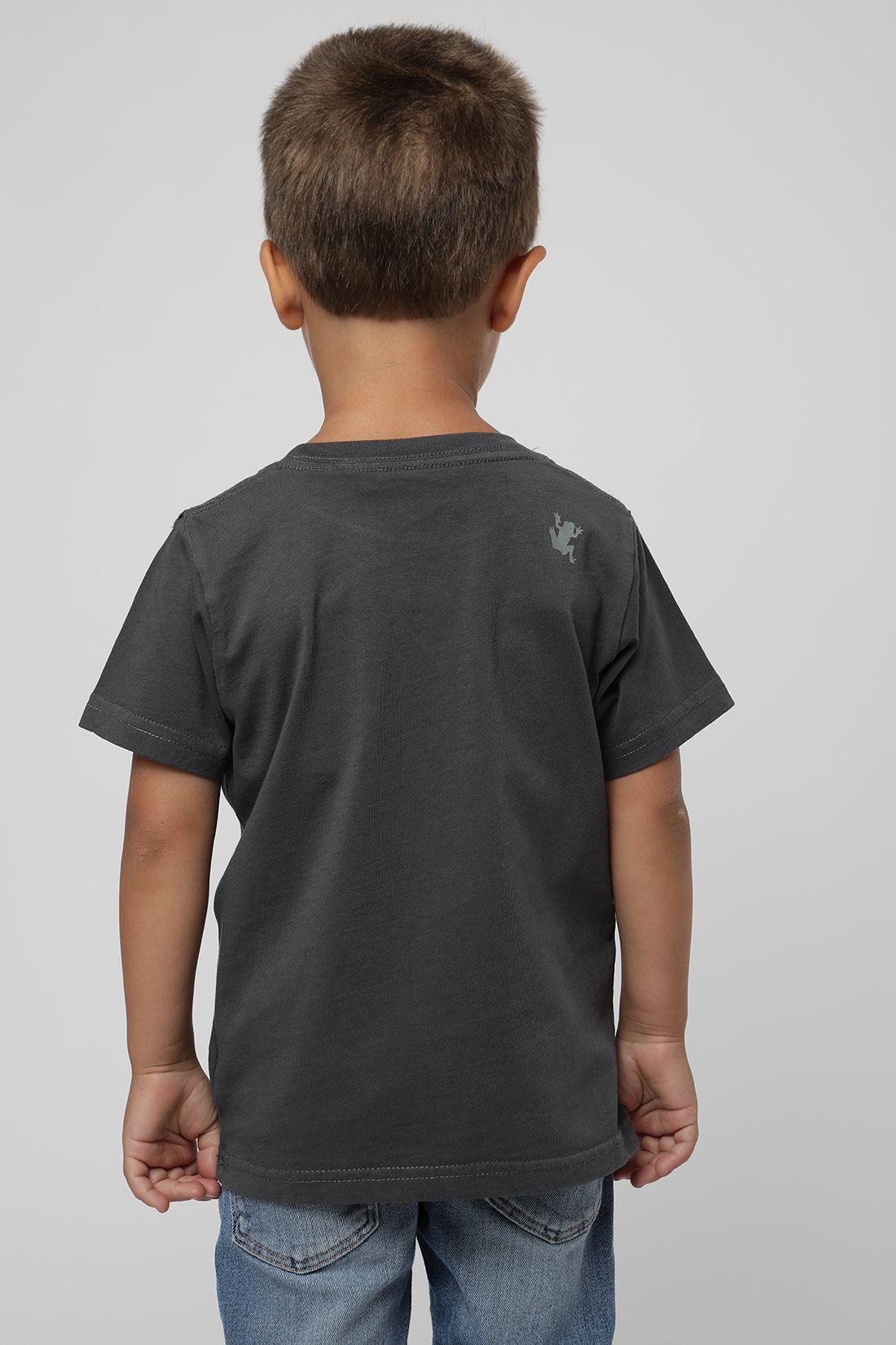 Polera manga corta kids yeti grafito  -1