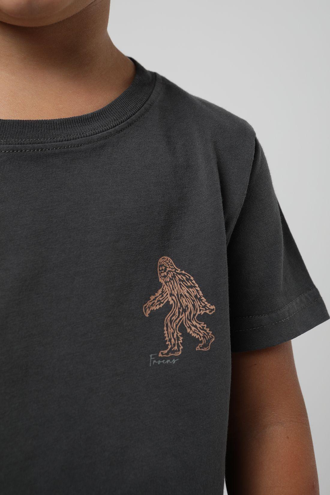 Polera manga corta kids yeti grafito  -2