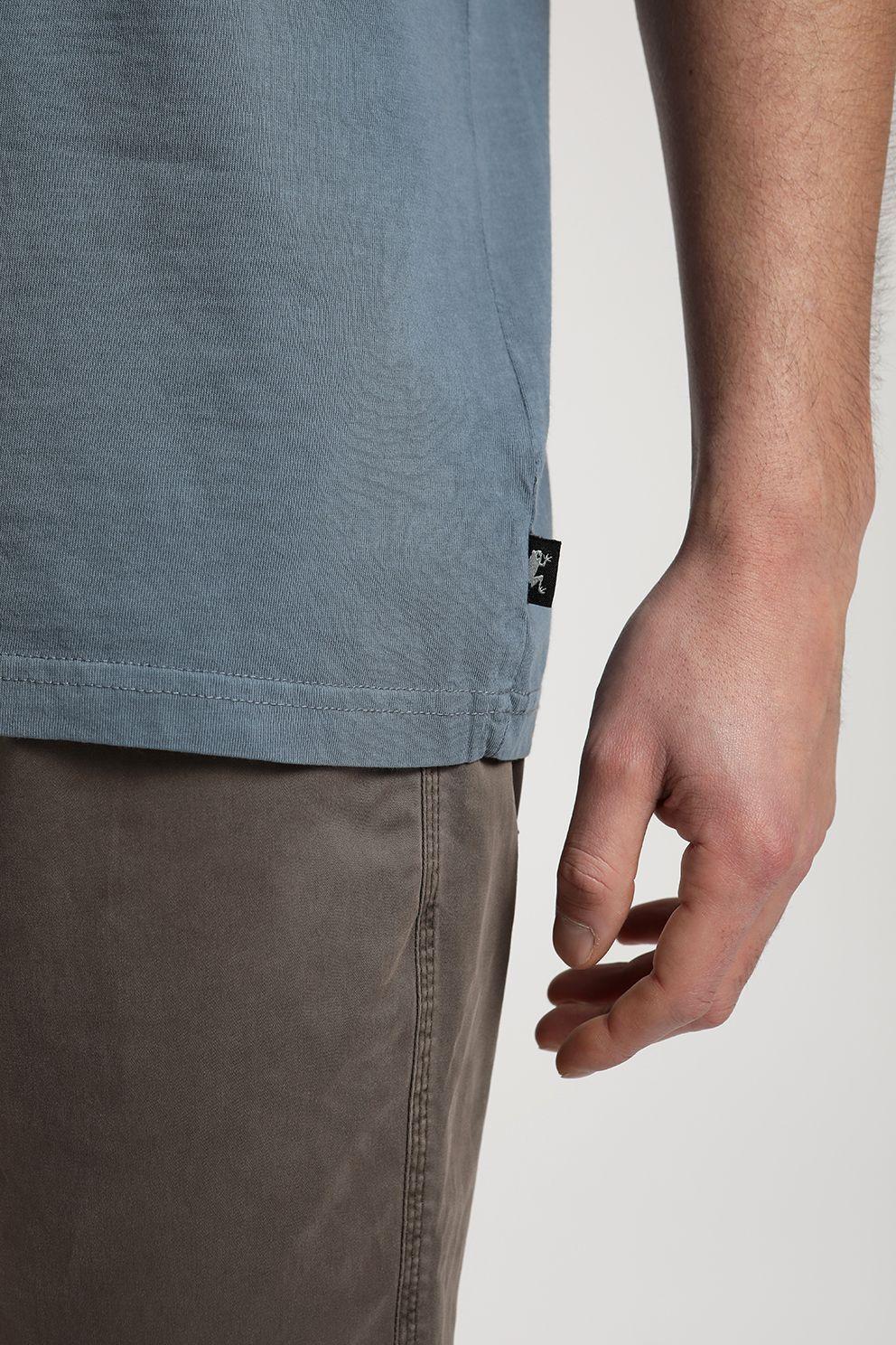 Polera manga corta hombre Plain azul -2