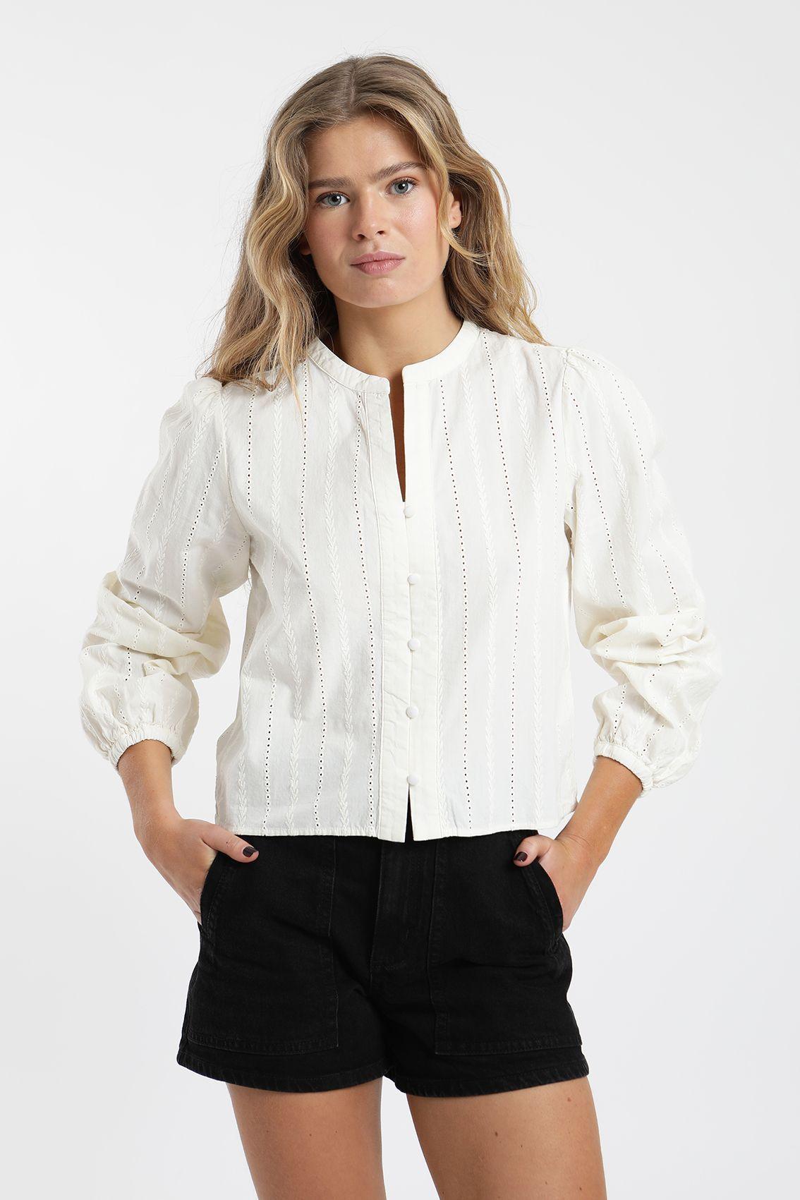 Blusa mujer manga larga nacar Froens-2