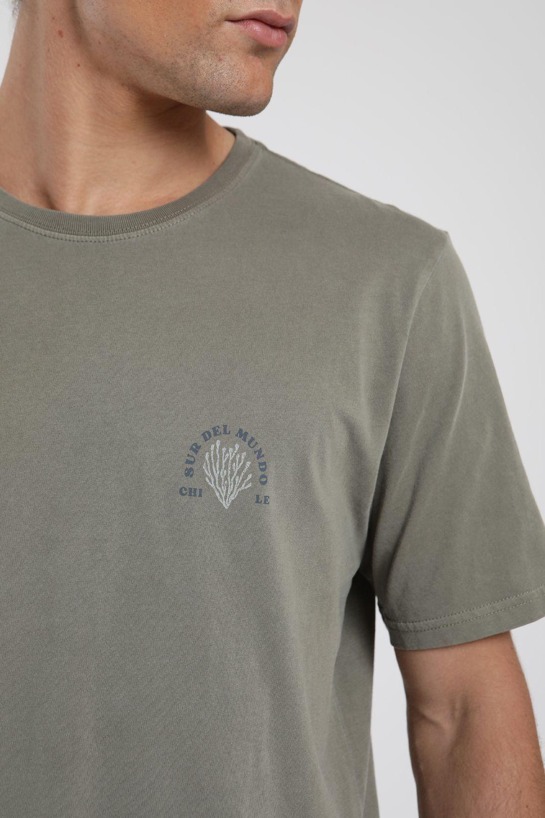 Polera hombre manga corta Corales verde Algodón orgánico Froens-2