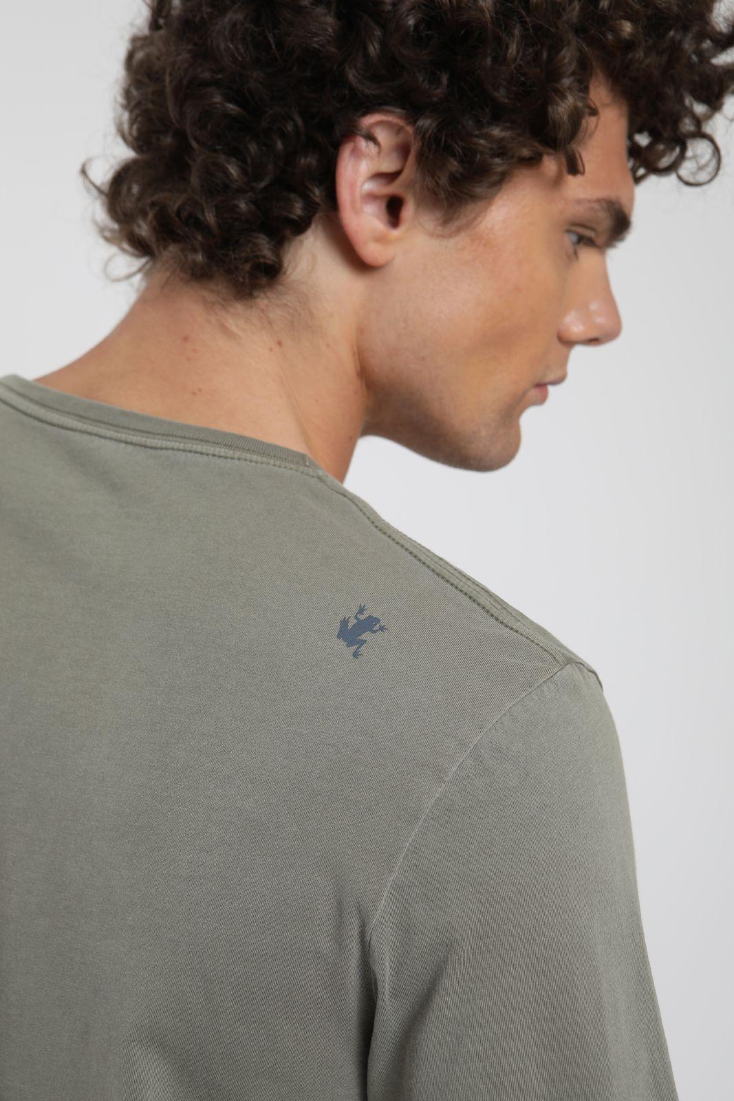 Polera hombre manga corta Corales verde Algodón orgánico Froens-3