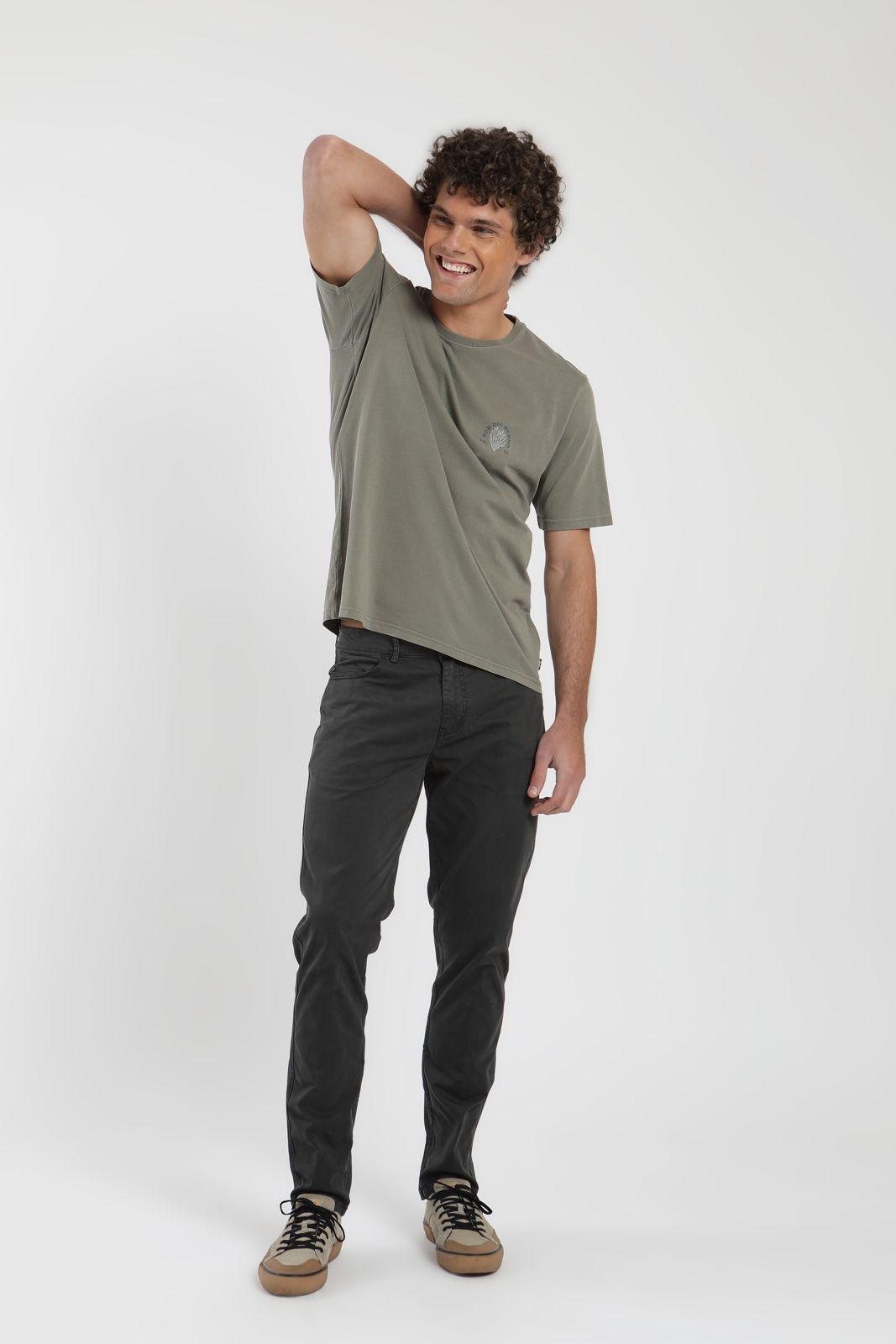 Polera hombre manga corta Corales verde Algodón orgánico Froens-4