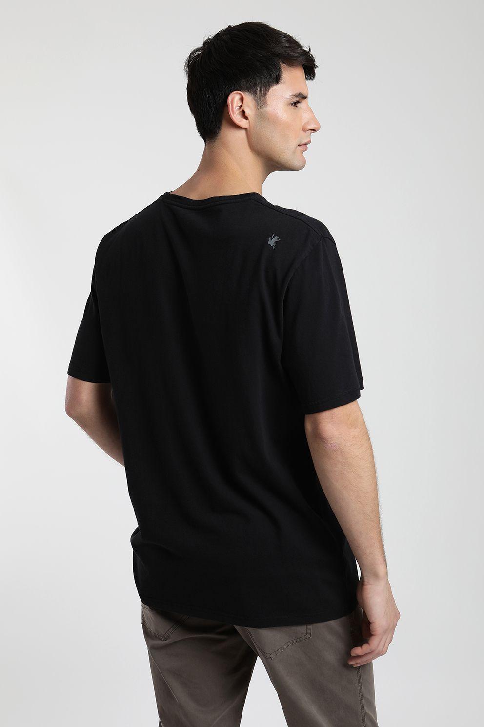 Polera manga corta hombre Foto surf negro -1