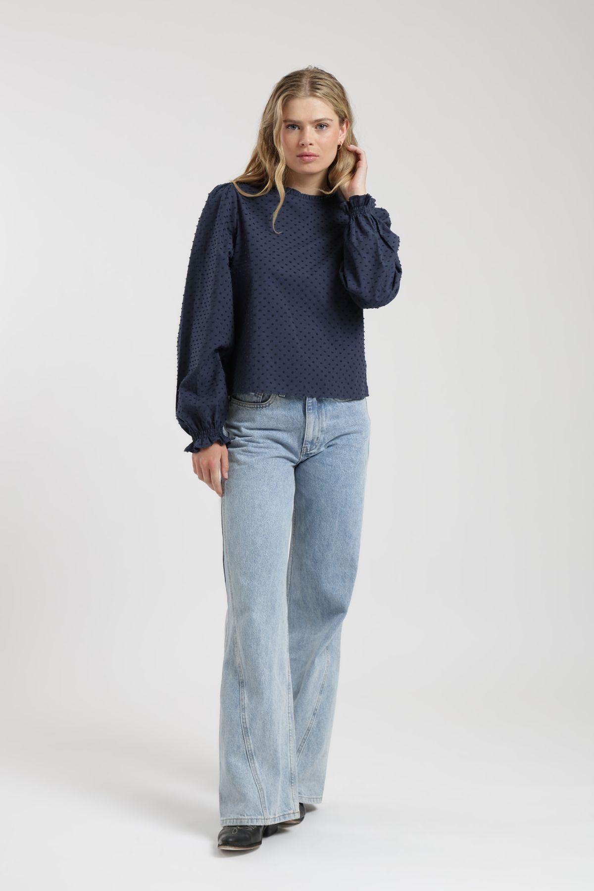 Blusa manga larga  Bou azul Froens-3