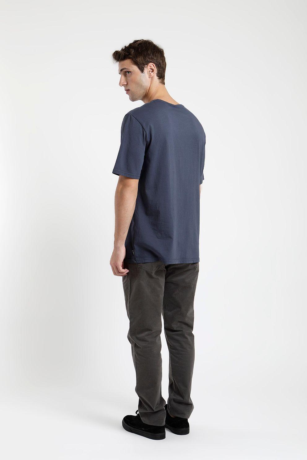 Polera manga corta hombre Oso flojo azul -4