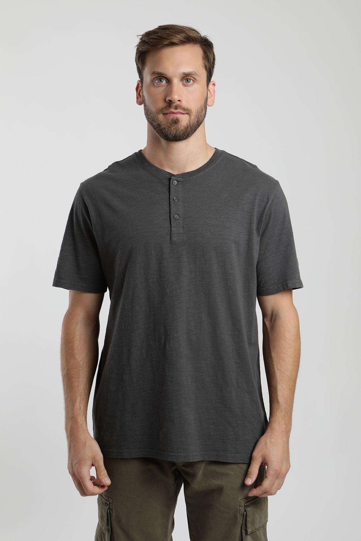 Polera manga corta hombre Mao grafito  -0