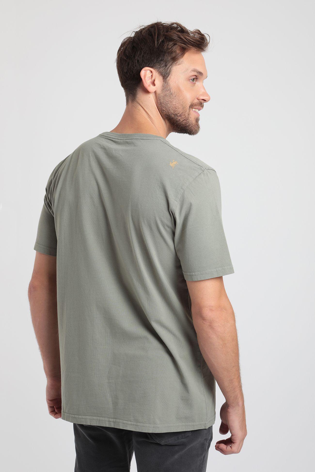 Polera manga corta hombre camping verde -2