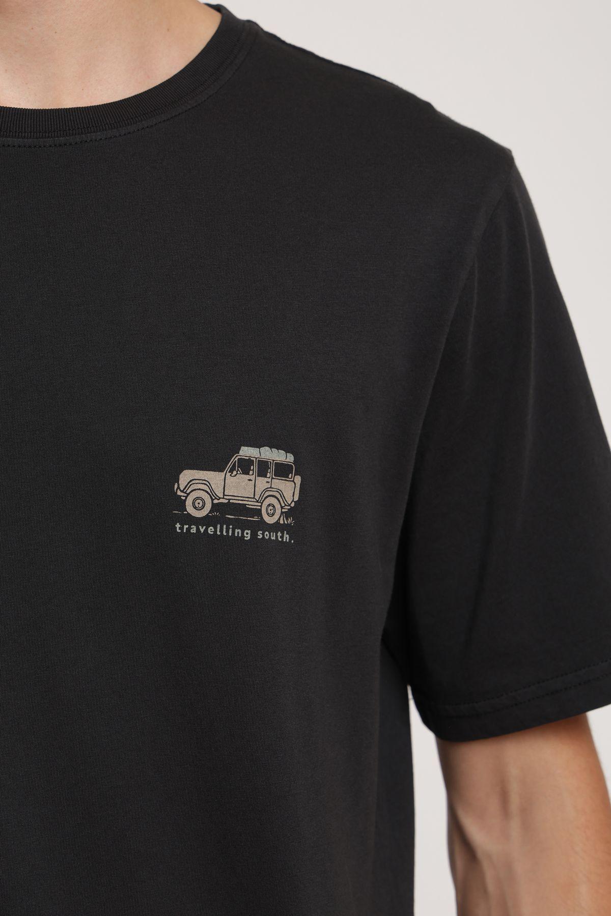 Polera hombre manga corta Auto negro Froens-2