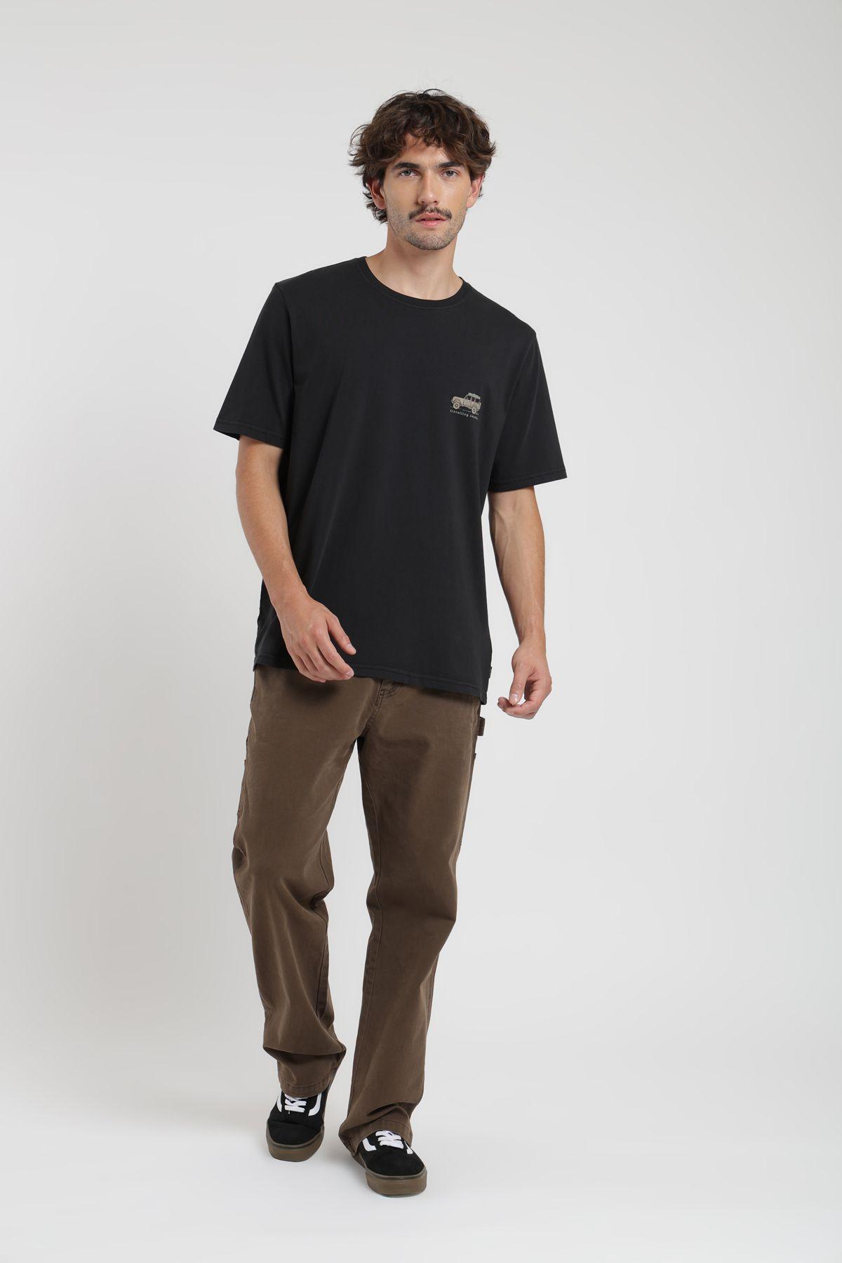 Polera hombre manga corta Auto negro Froens-3