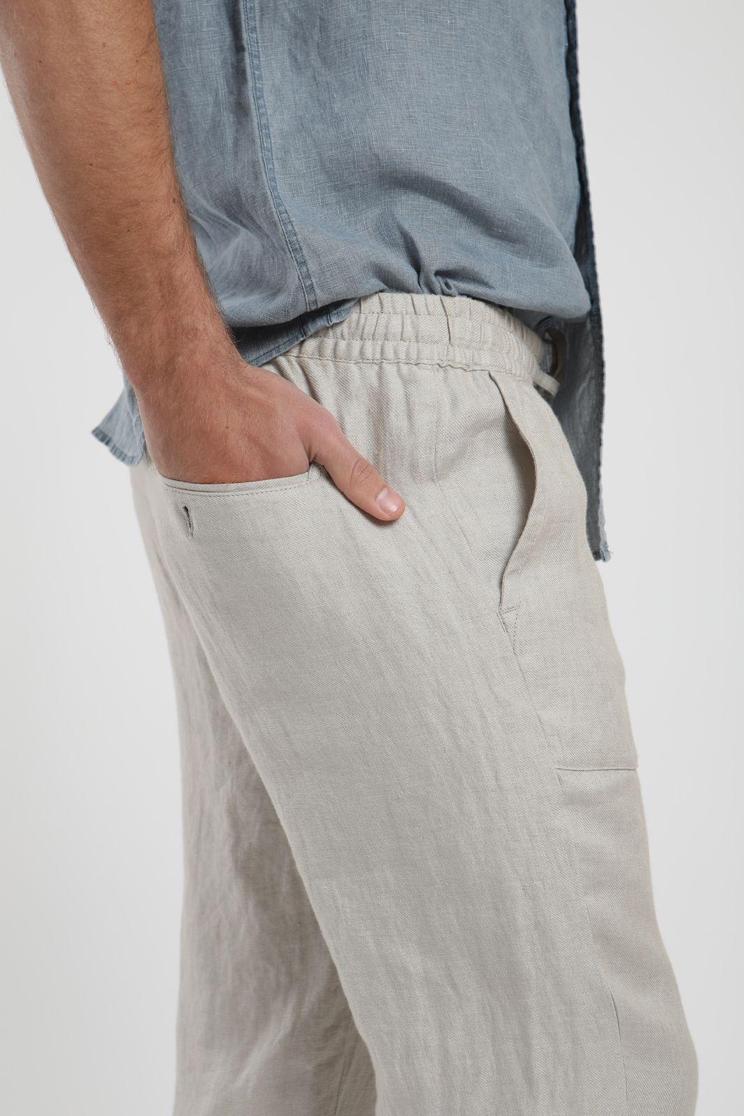 Pantalón hombre de Lino crudo Froens-4
