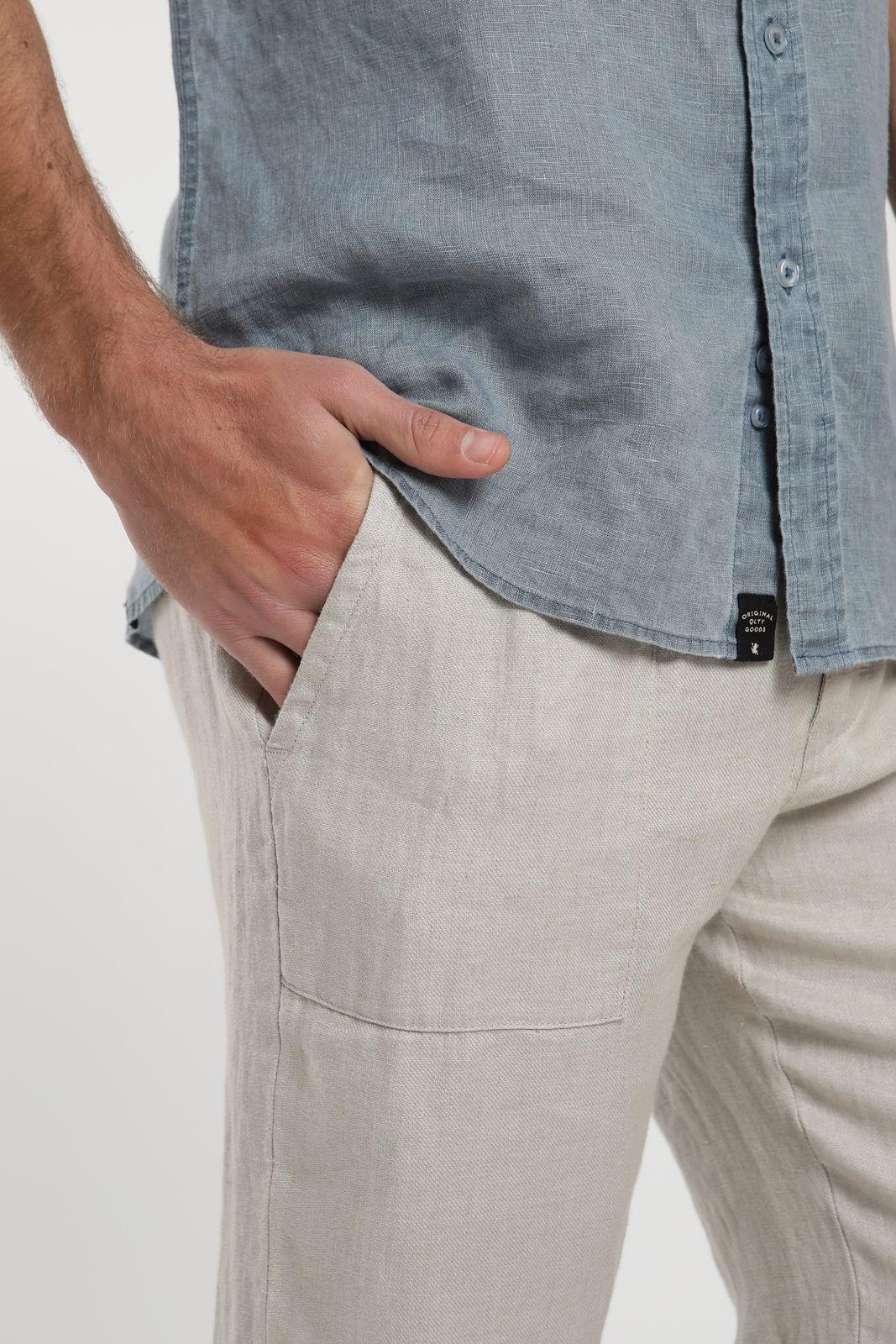 Pantalón hombre de Lino crudo Froens-7