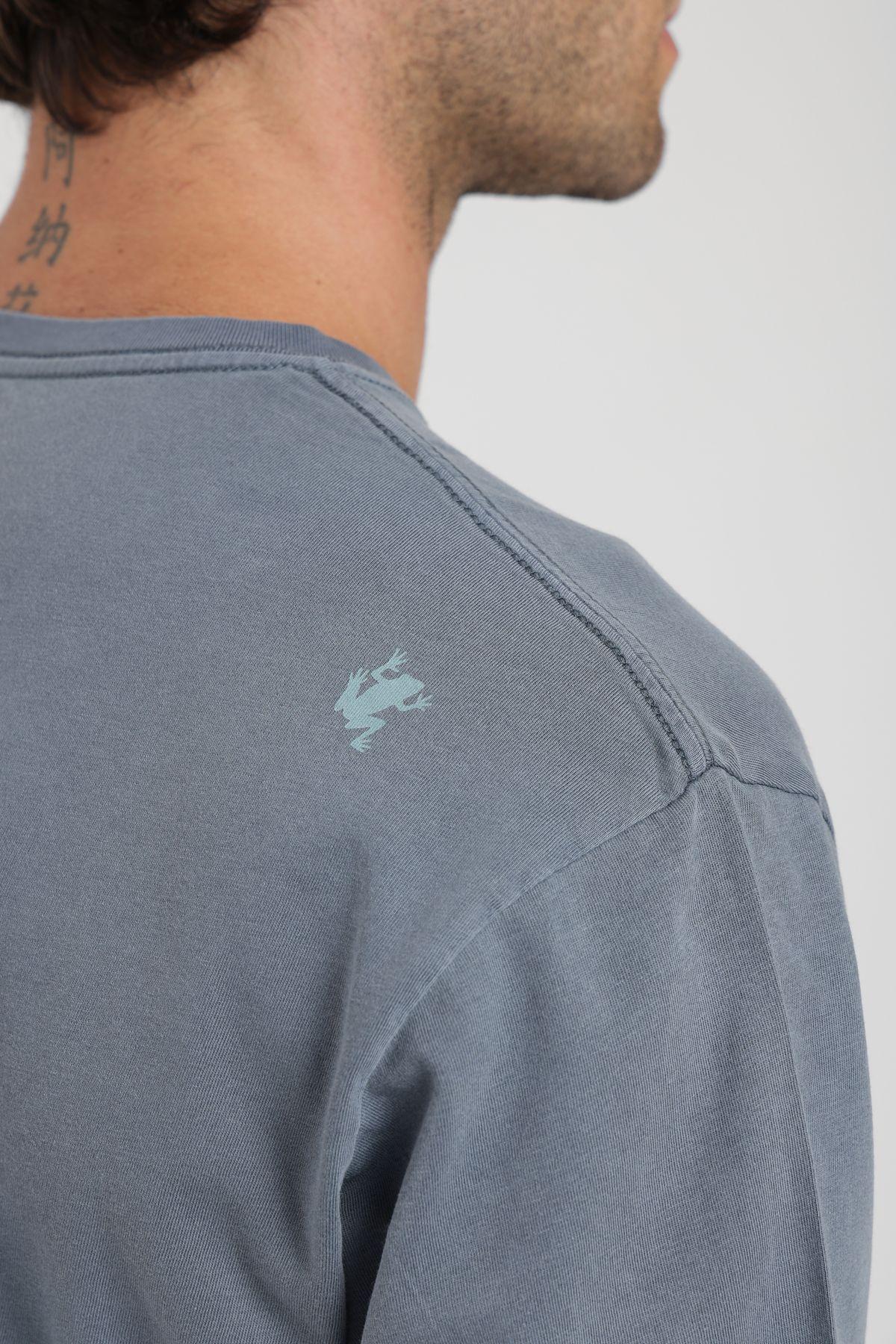 Polera hombre manga larga  Plain azul Froens-2