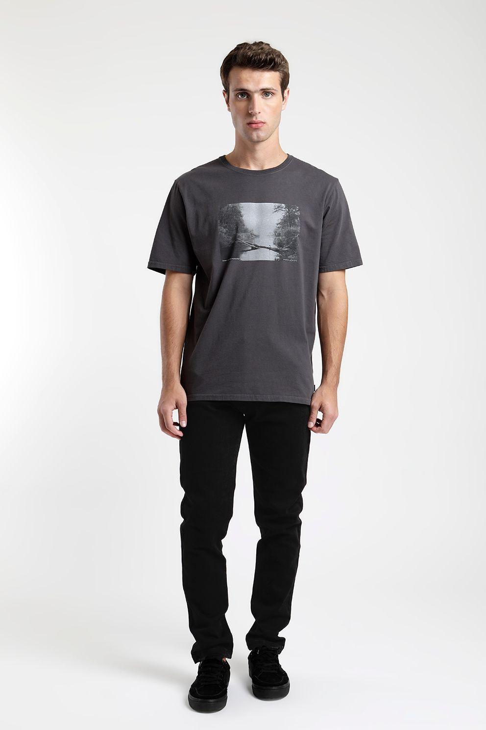 Polera manga corta hombre Rio grafito -3