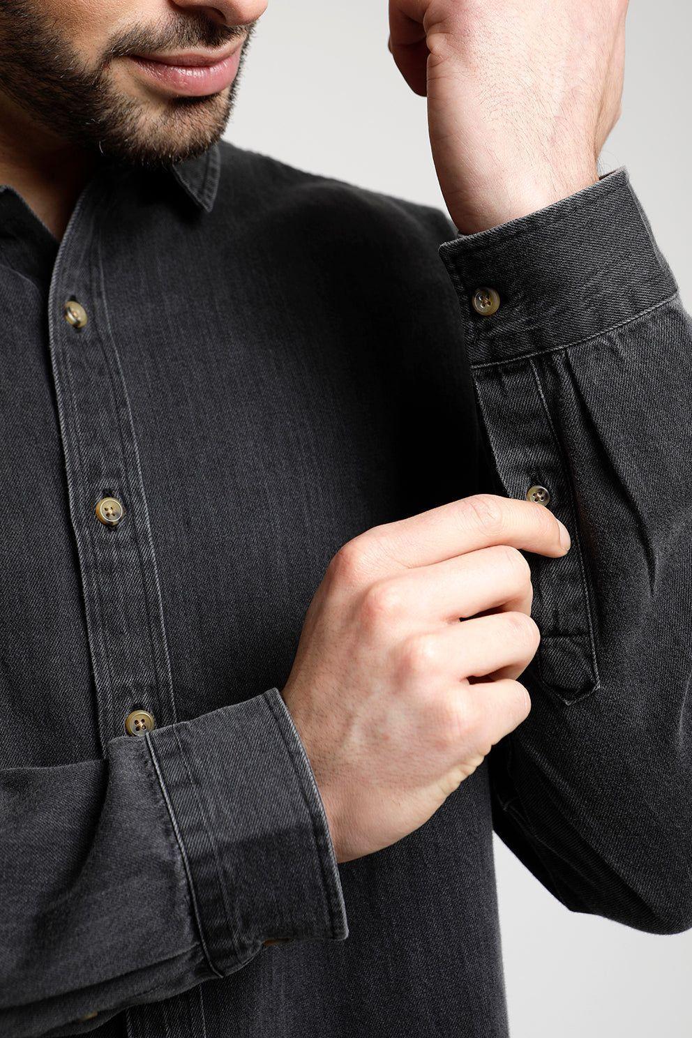 Camisa Manga Larga Hombre Denim -2