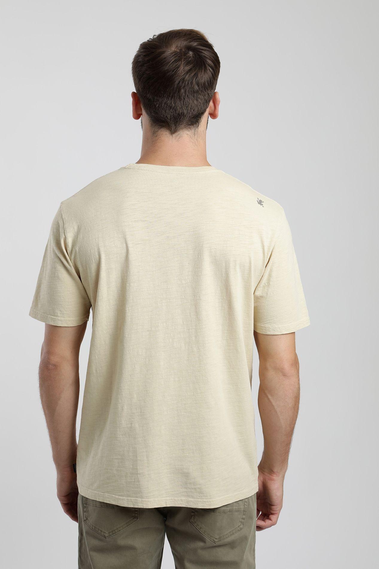 Polera manga corta hombre Playa beige  -2