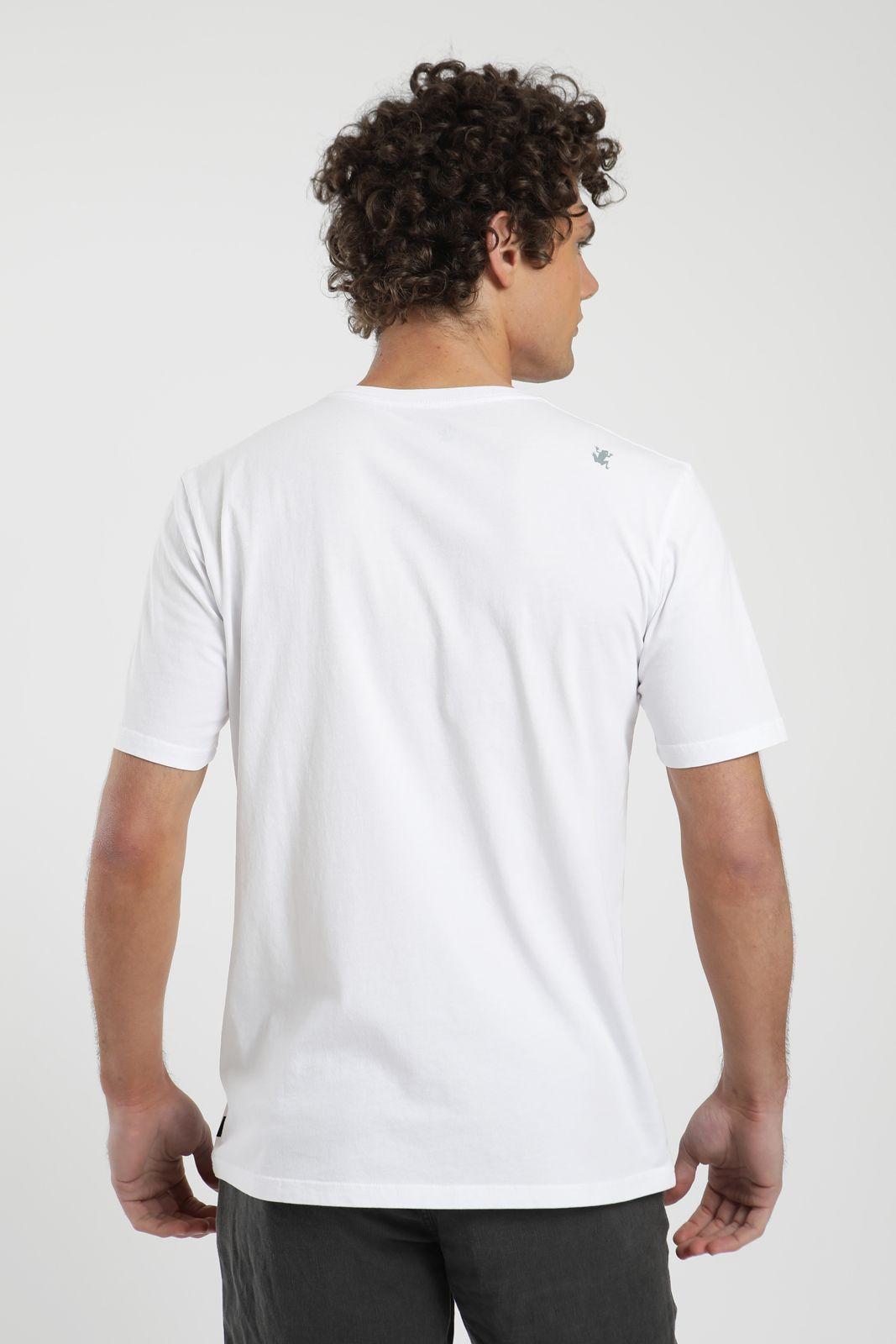 Polera hombre manga corta Martín Pescador blanco Algodón orgánico Froens-2