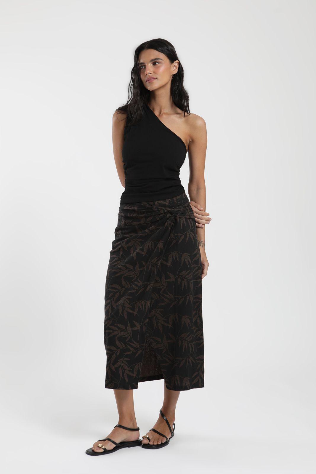 Blusa Strapless negro Lino Froens-3