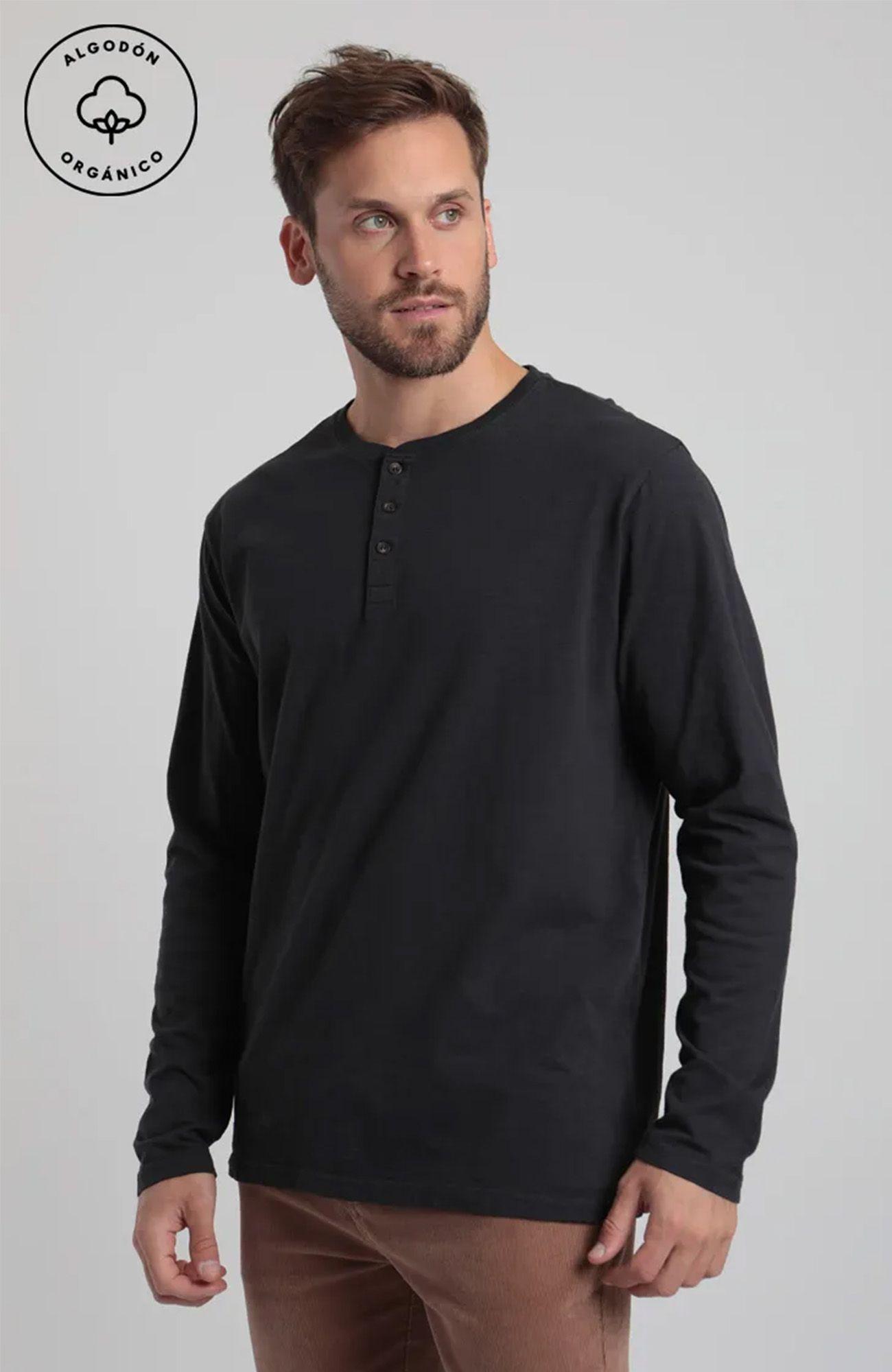 Polera manga larga hombre mao grafito -0