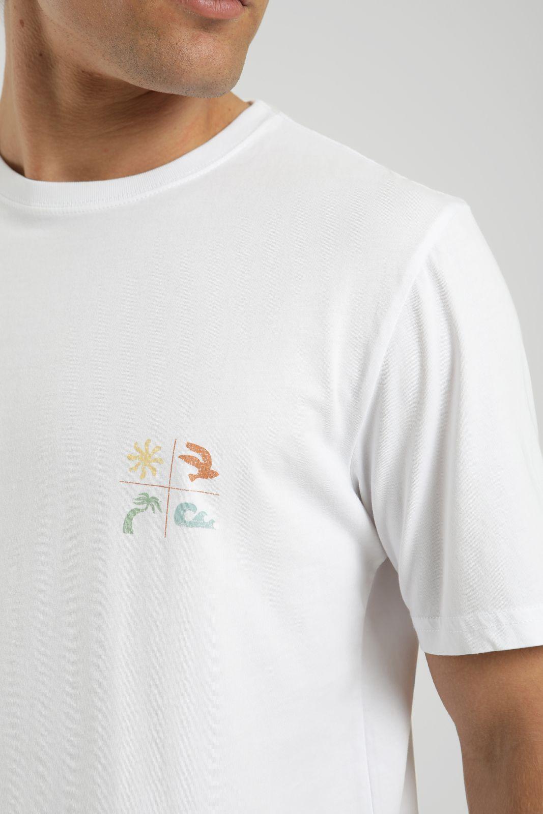 Polera hombre manga corta Praia blanco Algodón orgánico Froens-2