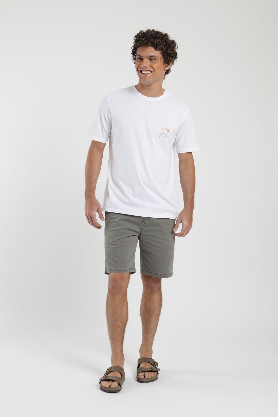 Polera hombre manga corta Praia blanco Algodón orgánico Froens-3